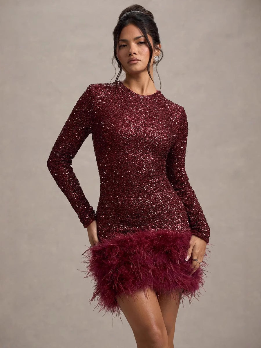 Mia - Feather Glamour Dress