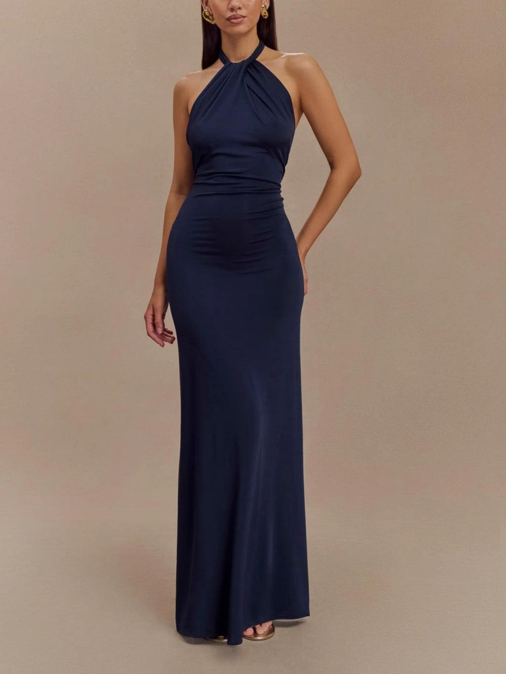 Livette - Slinky Halter Maxi Dress