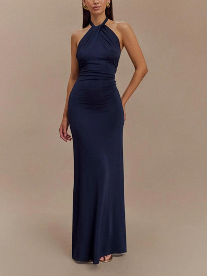 Livette - Slinky Halter Maxi Dress
