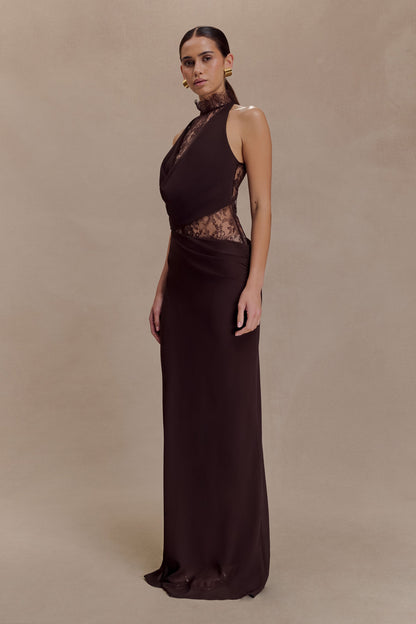 Livette - Lace Halter Maxi Dress