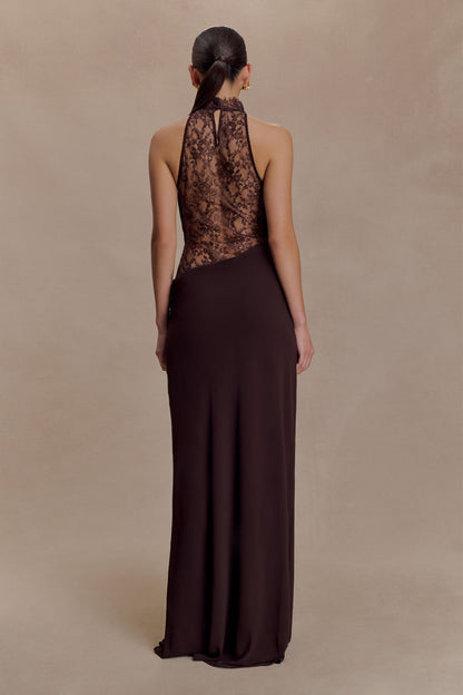 Livette - Lace Halter Maxi Dress