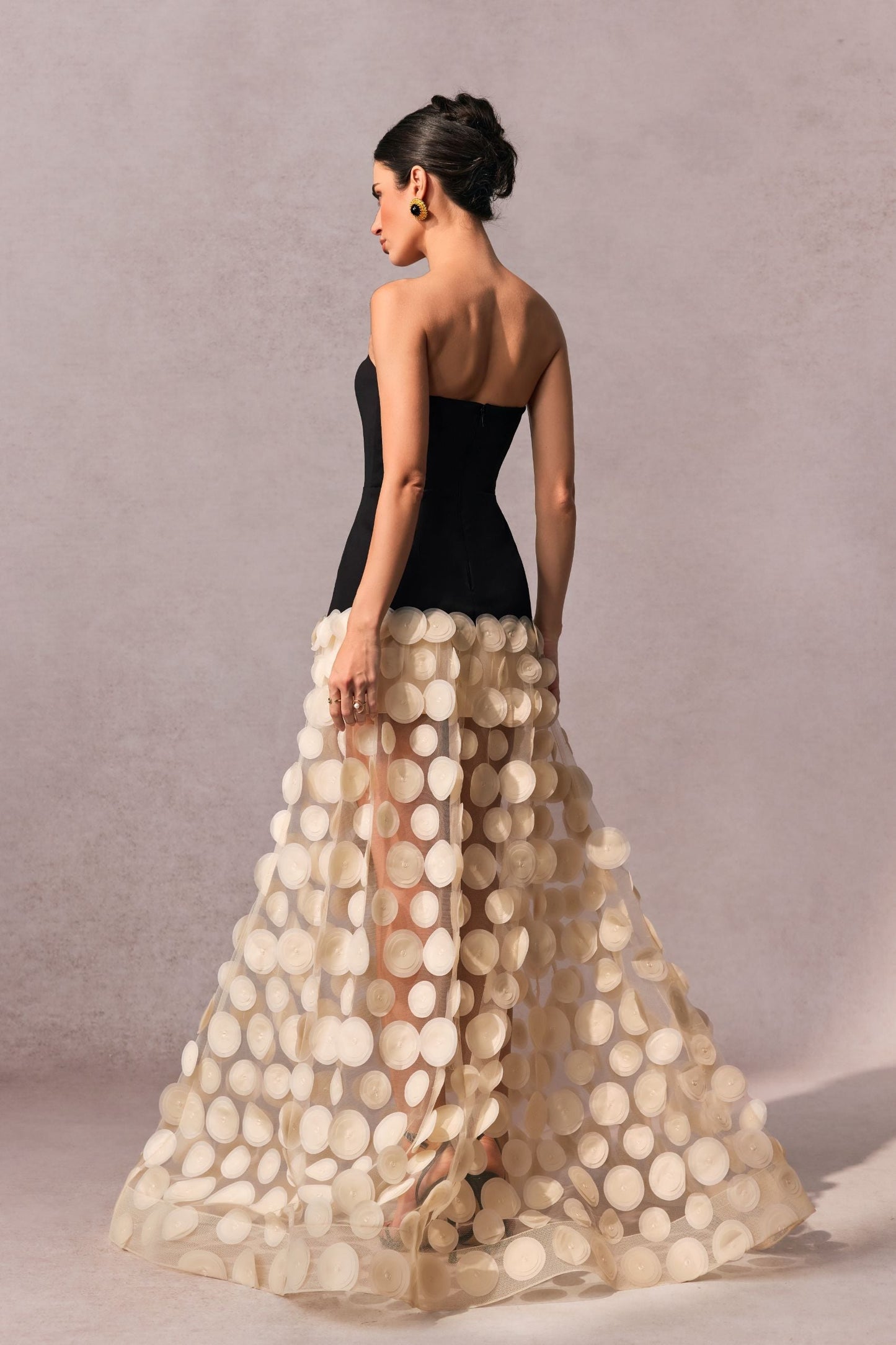 Livette - 3D Strapless Maxi Dress