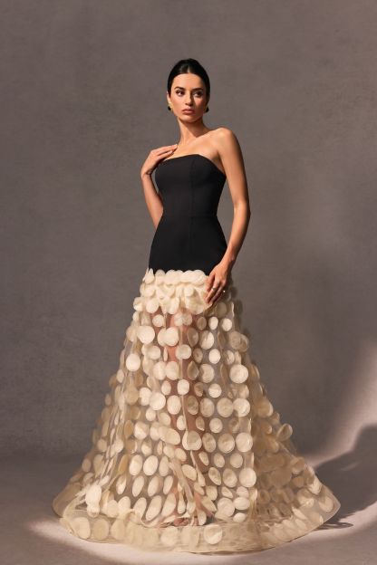 Livette - 3D Strapless Maxi Dress