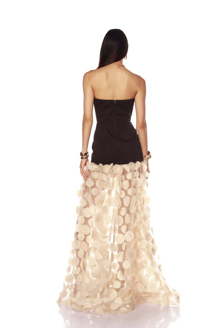 Livette - 3D Strapless Maxi Dress