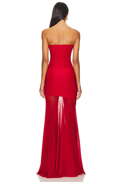 Livette - Strapless Glamour Maxi Dress