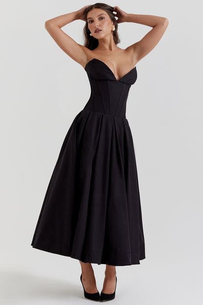 Livette - Strapless Corset Midi Dress