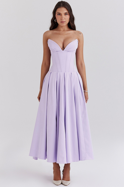Livette - Strapless Corset Midi Dress