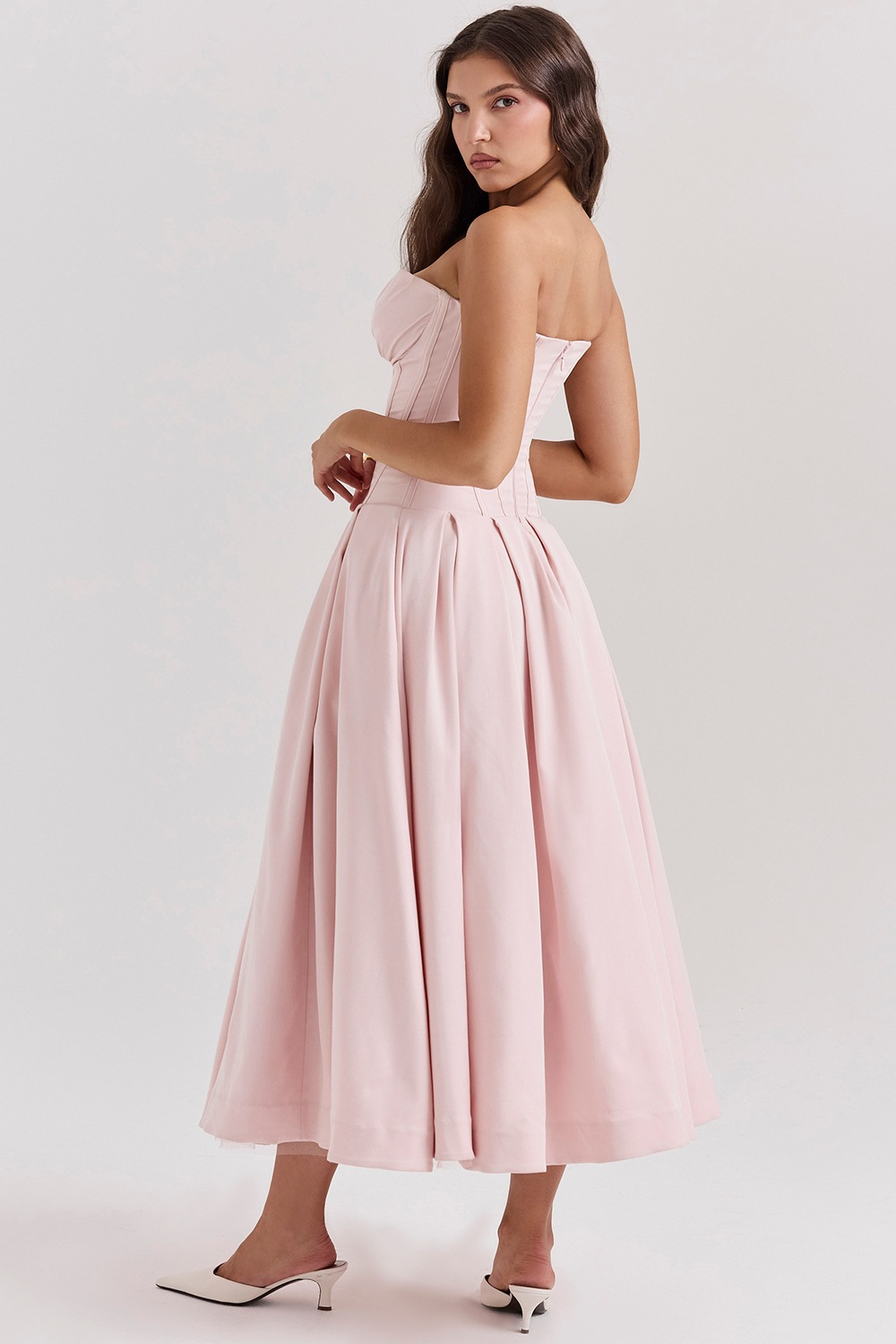 Livette - Strapless Corset Midi Dress