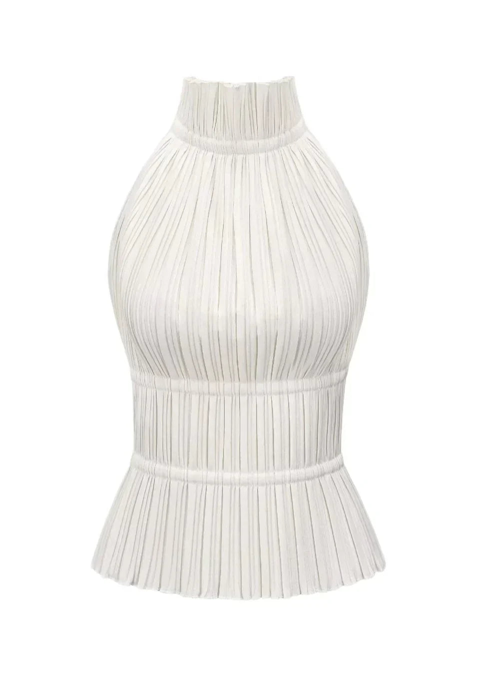 Olivienne – Pleated backless top with neck closure