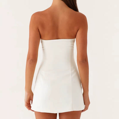Livette - Strapless Rose Mini Dress