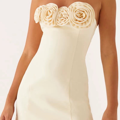 Livette - Strapless Rose Mini Dress