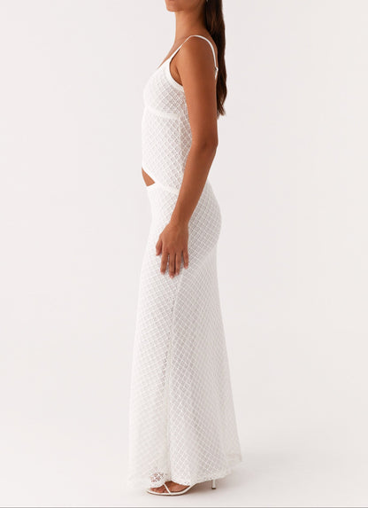 Livette - White Crochet Maxi Dress