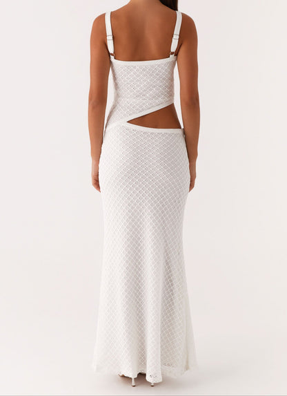 Livette - White Crochet Maxi Dress