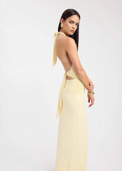 Livette - Backless Neckline Maxi Dress