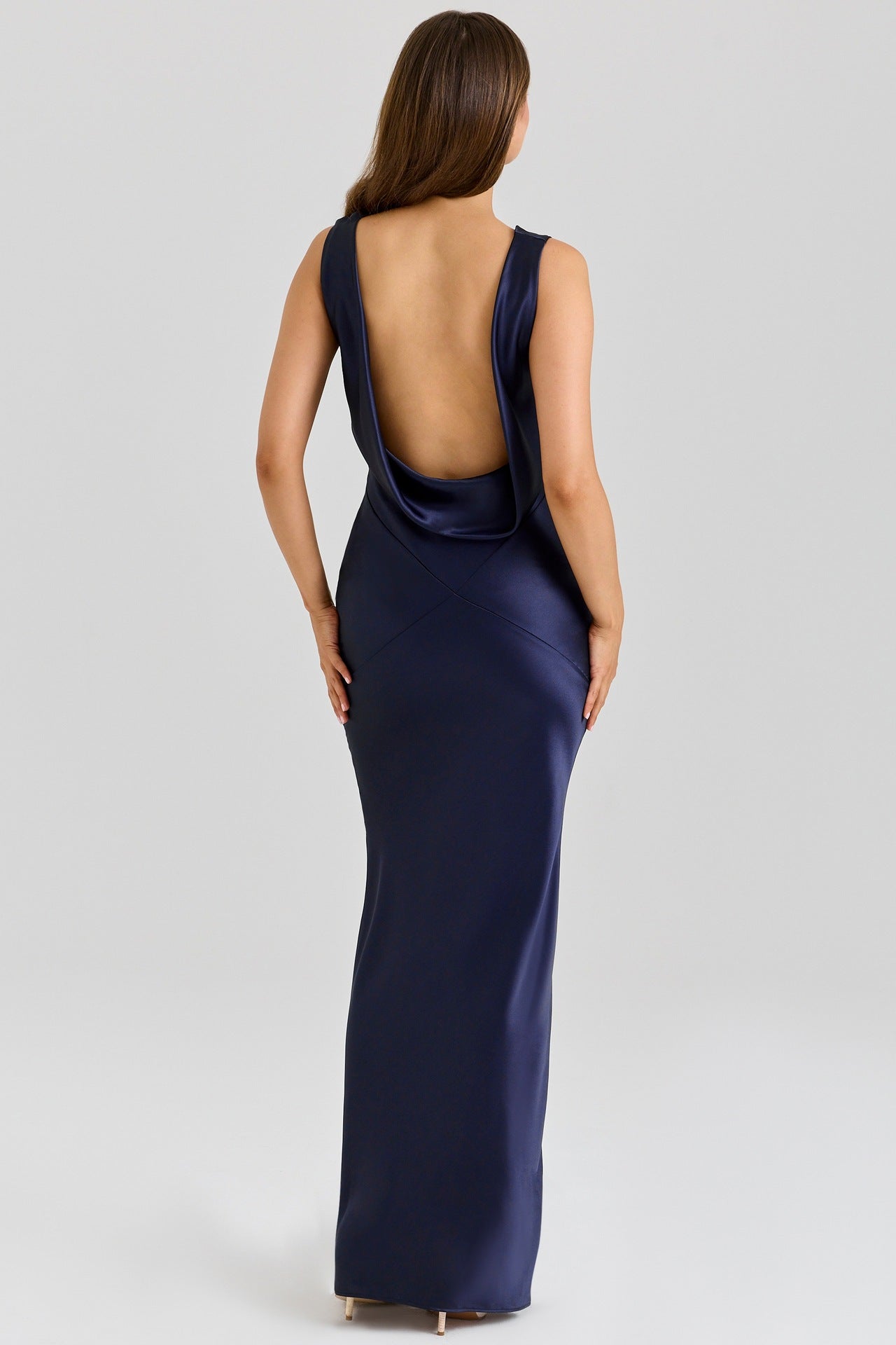 Livette - Draped Cowl Neck Maxi Dress