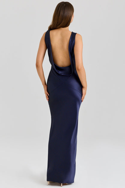Livette - Draped Cowl Neck Maxi Dress