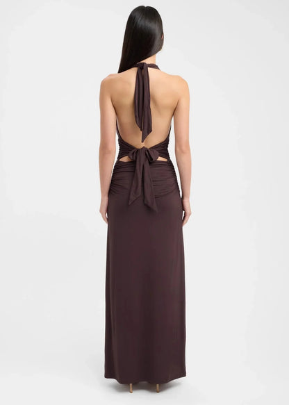 Livette - Backless Neckline Maxi Dress