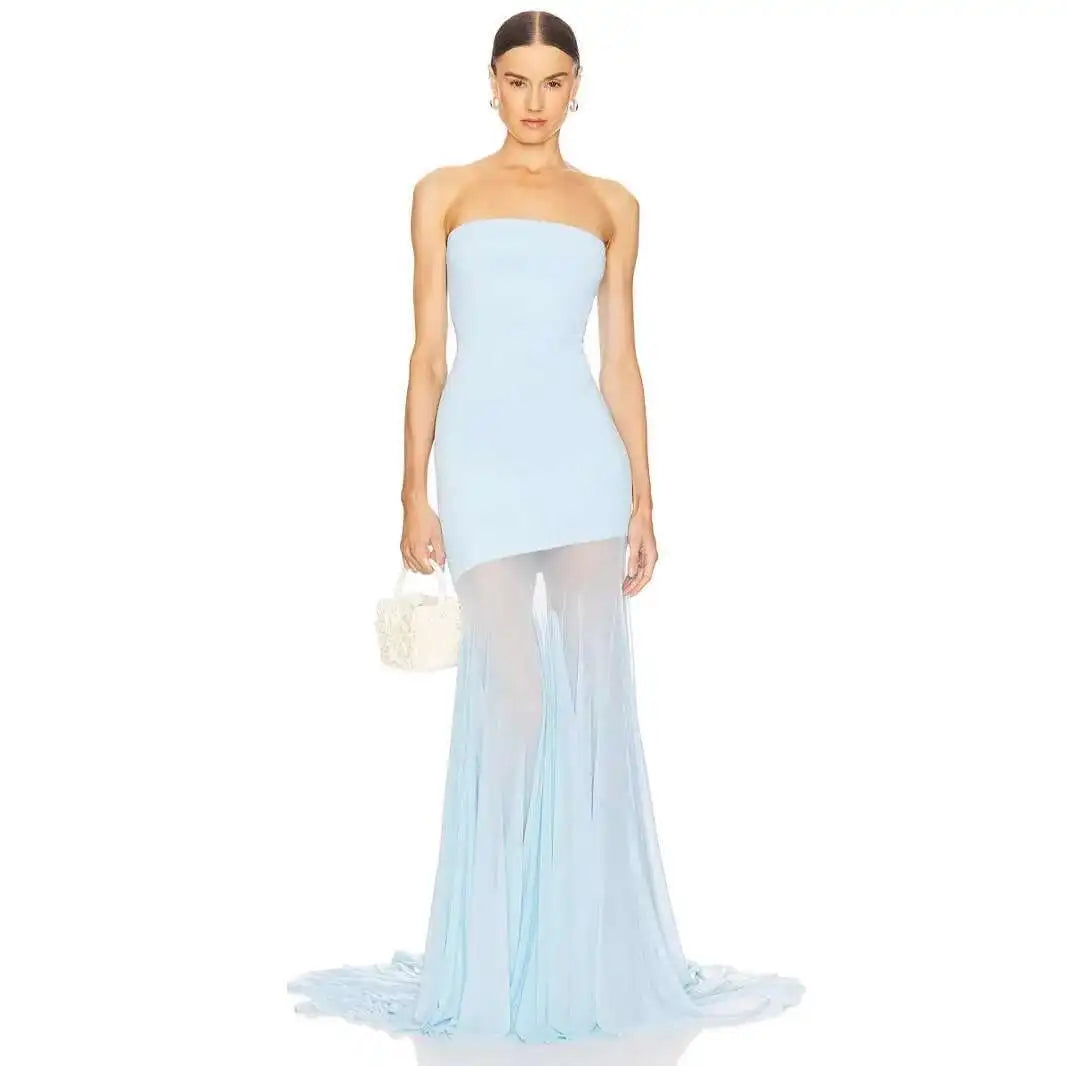 Livette - Strapless Glamour Maxi Dress