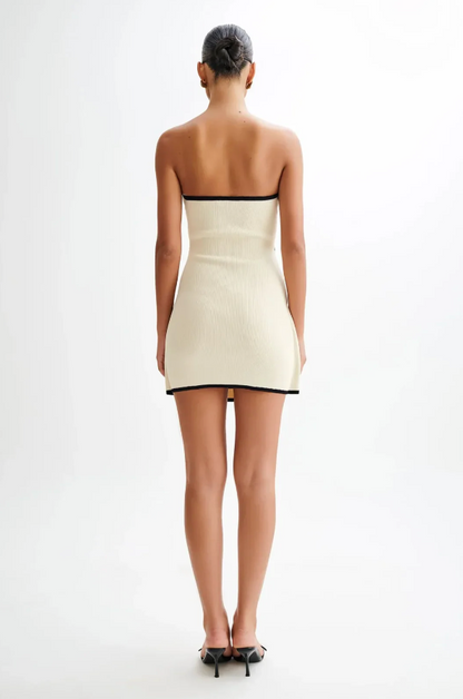 Oriane – Strapless knit dress with bow detail