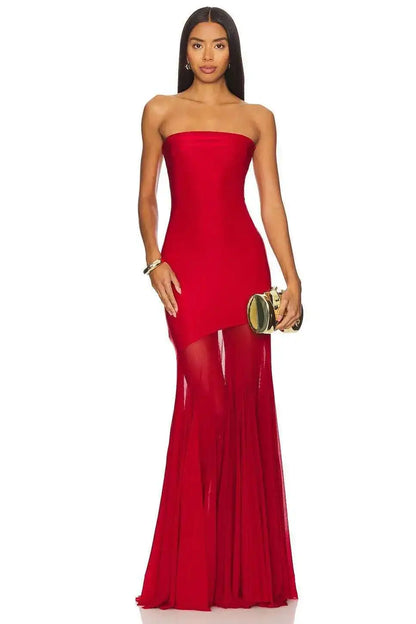 Livette - Strapless Glamour Maxi Dress