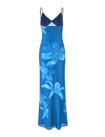 Meshira – Maxi dress with Orchid Print