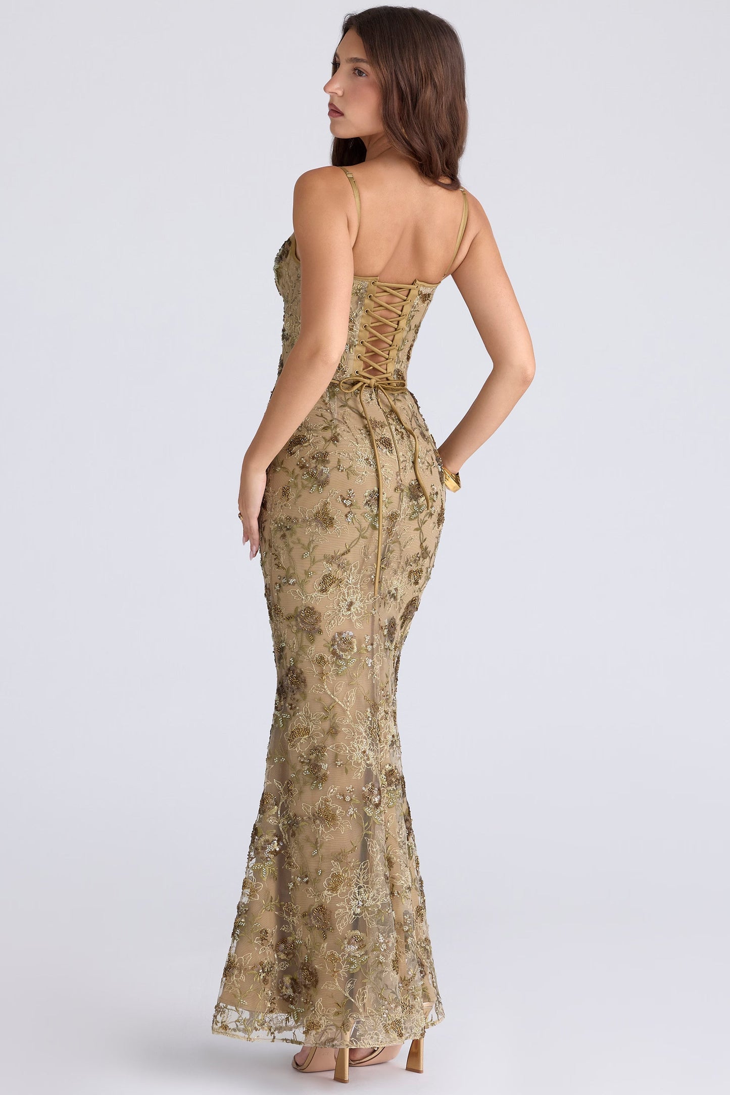 Clublivette - Embellished Corset Maxi Dress