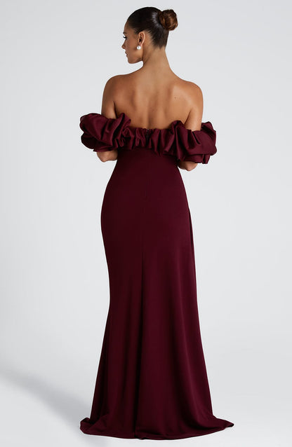 Livette - Ruffle Bardot Maxi Dress